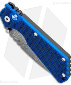 Alternative view of Strider + Pro-Tech SnG Automatic Knife Blue/Black G-10 (3.5" Damascus)