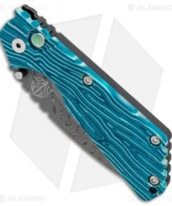 Alternative view of Strider + Pro-Tech SnG Automatic Knife Blue Grain Micarta (3.5" Damascus)