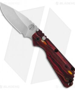 Strider + Pro-Tech SnG Automatic Knife Red/Orange Grain Micarta (3.5" Stonewash)