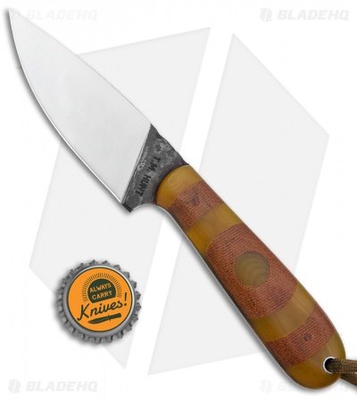 T.M. Hunt Custom Magua Fixed Blade Knife Bullseye Filework G-10/Micarta (3.5") - Image 4
