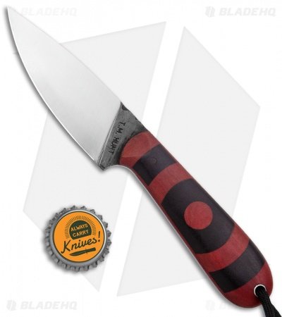T.M. Hunt Custom Magua Fixed Blade Knife Bullseye Red/Black (3.5" Satin) - Image 4