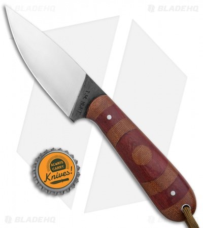 T.M. Hunt Custom Magua Fixed Blade Knife Bullseye Red G-10/Micarta (3.5" Satin) - Image 4