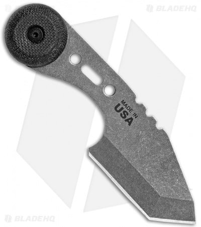 TOPS 3 Bros Fixed Blade Tanto Neck Knife Black Micarta (2.2" Tumbled) - Image 2
