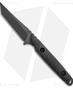 Toor Knives Kingpin Tanto Fixed Blade Knife Black G-10 Purple Liner (4" Black)
