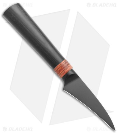 Tuo Cutlery Dark Knight 2.5" Bird Beak Knife Black Pakkawood (Black) - Image 2