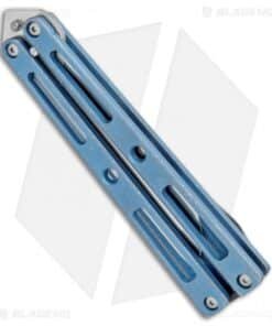 Alternative view of VMX Vallotton/Maverick Custom Balisong Knife Blue Ti (4.25" Satin M390)