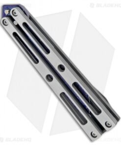 Alternative view of VMX Vallotton/Maverick Custom Balisong Knife Tuxedo Ti (4.25" Blued Damascus)
