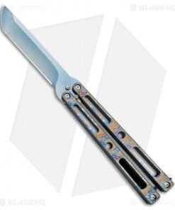 VMX Vallotton/Maverick Custom Balisong Knife Vulcan Ti (4.25" Blued Damascus)