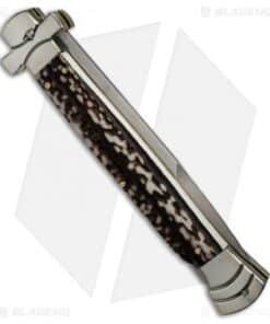 Alternative view of AGA Campolin 11" Maltese Cross Stiletto Automatic Knife Stag Horn (5" Bayonet)