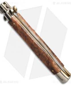 Alternative view of AGA Campolin 13" Burl Wood Automatic Knife Italian Stiletto (Kriss Plain)