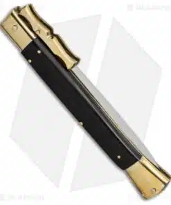 Alternative view of AGA Campolin 13" Bat Swinguard Automatic Brass/Ebony Wood (5.75" Satin Dagger)