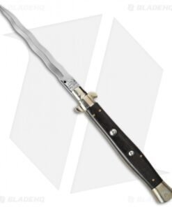 AGA Campolin 13" Ebony Wood Automatic Knife Italian Stiletto (Kriss)