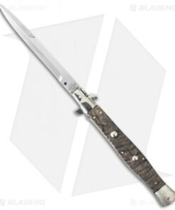 AGA Campolin 13" Picklock Automatic Italian Stiletto Ram Horn (6" Satin Bayo)