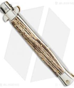 Alternative view of AGA Campolin 13" Picklock Automatic Italian Stiletto Stag Horn (6" Satin Bayo)