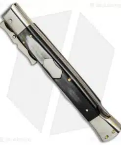 Alternative view of AGA Campolin 13" Bat Swinguard Automatic Knife Dark Horn (5.75" Satin Kriss)