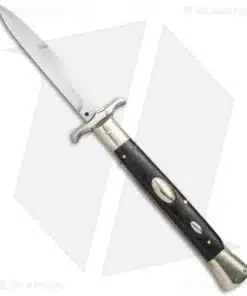 AGA Campolin 13" Bat Swinguard Automatic Knife Ebony Wood (5.75" Satin Bayonet)