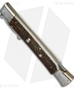 Alternative view of AGA Campolin 13" Swinguard Automatic Knife Stag Horn (5.75" Satin Kris)