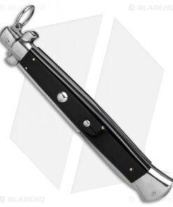 Alternative view of AGA Campolin 18" Ring Pull Automatic Italian Stiletto Black (8" Satin Bayo)