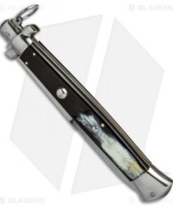 Alternative view of AGA Campolin 18" Ring Pull Automatic Knife Brazilian Horn (8" Satin Bayo)