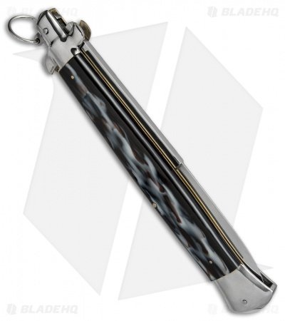 AGA Campolin 18" Ring Pull Automatic Italian Stiletto Sim Horn (8" Satin Bayo) - Image 3