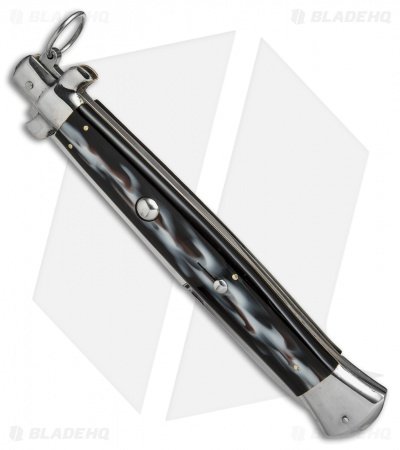 AGA Campolin 18" Ring Pull Automatic Italian Stiletto Sim Horn (8" Satin Bayo) - Image 2