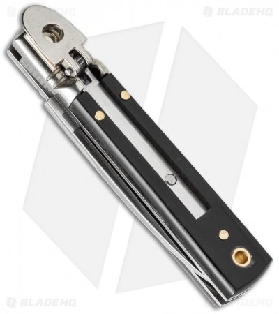 AKC Classic 6" Lever Lock Automatic Italian Knife Dark Horn (2.5" Polish) F17 - Image 2