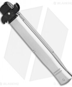 Alternative view of AKC Leverletto 9" Lever Lock Automatic Italian Knife Silver (4" Satin Flat)
