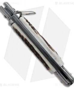 Alternative view of AKC Classic 8" Lever Lock Automatic Italian Knife Stag Horn (3.2" Polish)
