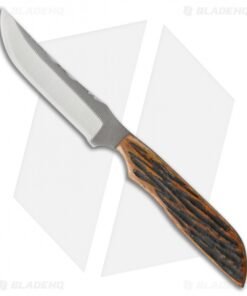 Anza Knives 711-AJB Fixed Blade Knife Amber Bone (4.125" Satin)