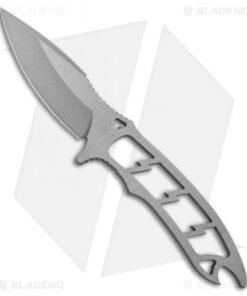 Attleboro Knives Dau Tranh Fixed Blade Neck Knife w/Black Sheath (2.5" Metallic)