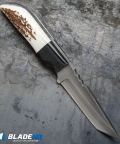 Alternative view of Anza Knives JWK-1E Tanto Fixed Blade Knife Stag Horn (4" Satin)