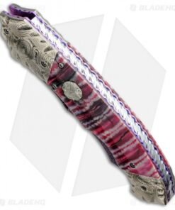 Alternative view of Brandon Vallotton Custom Thorn Automatic Knife Red Molar (3.25" Damascus)