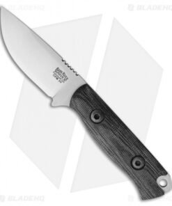 Bark River Bravo Necker Fixed Blade Knife Black Micarta (2.75" Satin)