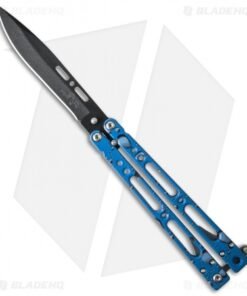 Bear OPS Bear Song IV Butterfly Knife Blue Raindrop (4.38" Black) B-400-AIBD