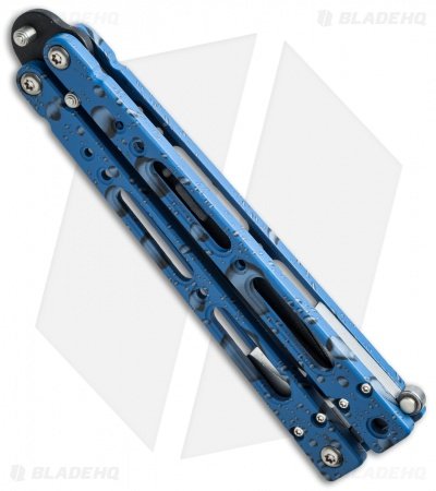 Bear OPS Bear Song IV Butterfly Knife Blue Raindrop (4.38" Black) B-400-AIBD - Image 2
