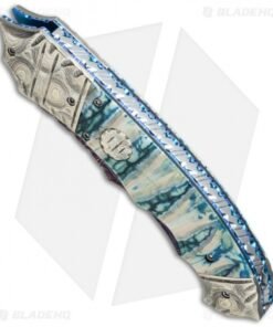 Alternative view of Brandon Vallotton Custom Thorn Automatic Knife Green Molar (3.25" Damascus)