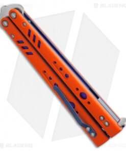 Alternative view of BRS Premium Replicant Balisong Butterfly Knife Orange G-10/Purple Ti (4.5" SW)