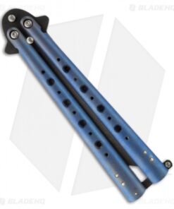 Alternative view of Chuck Gedraitis Knives Balisong #108 Titanium Butterfly Knife (4" Black)