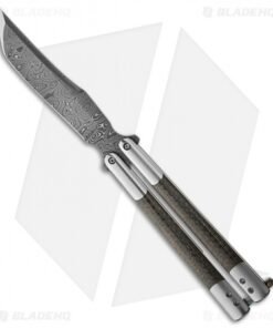 Chuck Gedraitis Knives Balisong #111 Titanium LSCF Knife (4.25" Damascus)