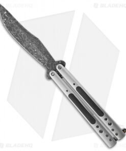 Chuck Gedraitis Knives Balisong #112 Titanium Butterfly Knife (4.25" Damascus)