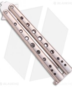 Alternative view of Chuck Gedraitis Knives Balisong #61 Titanium Butterfly Knife (4" Satin)