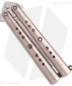 Alternative view of Chuck Gedraitis Knives Balisong #81 Titanium Butterfly Knife (3.25" Satin)