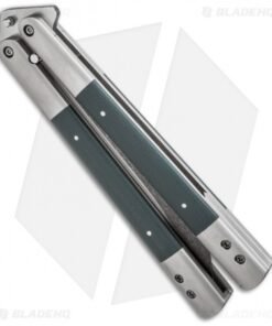 Alternative view of Chuck Gedraitis Custom Balisong #144 Butterfly Knife Titanium (4.25" Two-Tone)