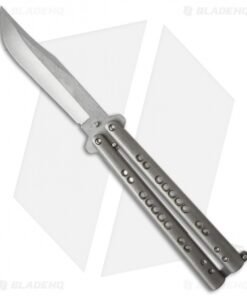 Chuck Gedraitis Custom Balisong #141 Butterfly Knife Titanium (4.25" Stonewash)