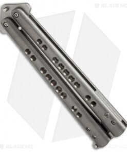 Alternative view of Chuck Gedraitis Custom Balisong #141 Butterfly Knife Titanium (4.25" Stonewash)