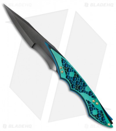 Dew Hara Custom SAN Fixed Blade Knife Green (5.25" Black) Japan