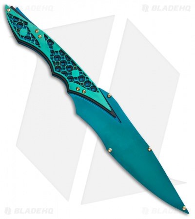 Dew Hara Custom SAN Fixed Blade Knife Green (5.25" Black) Japan - Image 2