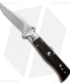 AGA Campolin 7.5" Calibro Humpback Automatic Knife Ebony Wood (3.4" Satin)