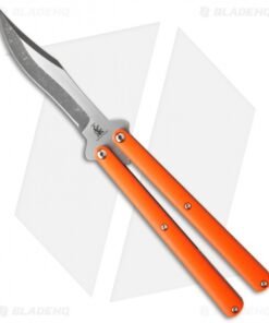 Sam Eddleman Bowie Balisong Knife Orange G-10 (4.25" Acid Wash/Satin)