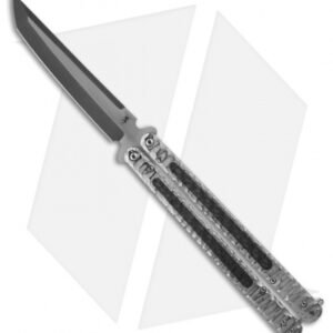 Sam Eddleman Tanto Balisong Butterfly Knife w/ Carbon Fiber Inlays (5.5" Plain)